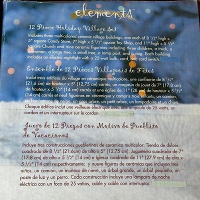 LOT 134B: Vintage Elements 12 Piece Holiday Village Set w/ Box