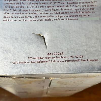 LOT 134B: Vintage Elements 12 Piece Holiday Village Set w/ Box