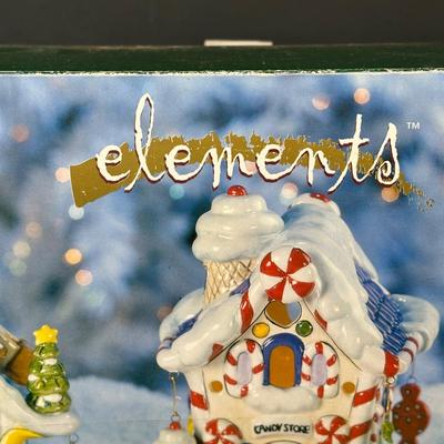 LOT 134B: Vintage Elements 12 Piece Holiday Village Set w/ Box