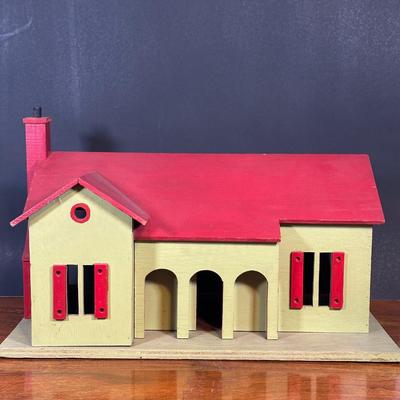 LOT 135L: Vintage Handmade Wooden Doll House