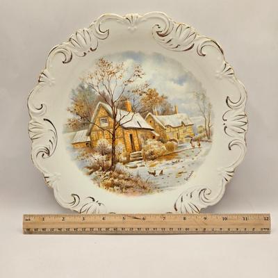 LOT 149L: Variety of Styles and Sizes of Plates Including Oval Trinket Dish from Austria and Flowered Dishes from Czechoslovakia