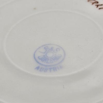 LOT 149L: Variety of Styles and Sizes of Plates Including Oval Trinket Dish from Austria and Flowered Dishes from Czechoslovakia