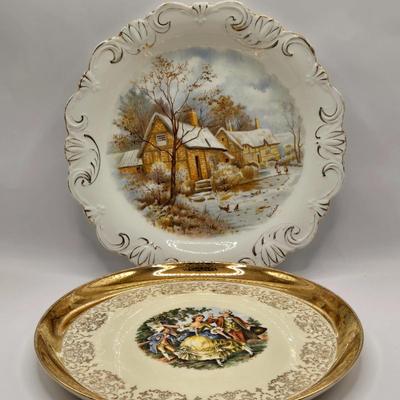LOT 149L: Variety of Styles and Sizes of Plates Including Oval Trinket Dish from Austria and Flowered Dishes from Czechoslovakia
