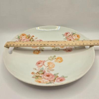 LOT 150L: Square Bavaria Serving Plate , Rose Serving Plate from Germany, and Other Flowered Plates