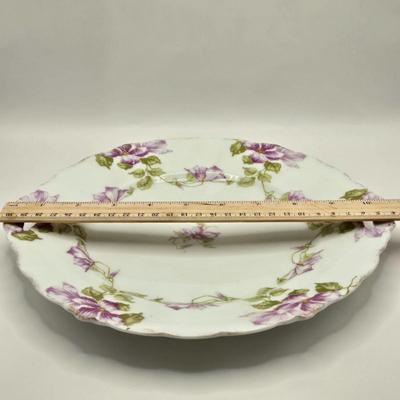 LOT 150L: Square Bavaria Serving Plate , Rose Serving Plate from Germany, and Other Flowered Plates
