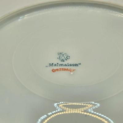 LOT 150L: Square Bavaria Serving Plate , Rose Serving Plate from Germany, and Other Flowered Plates