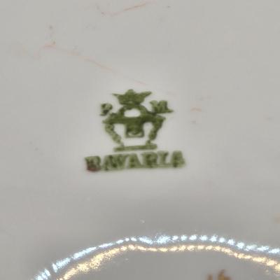 LOT 150L: Square Bavaria Serving Plate , Rose Serving Plate from Germany, and Other Flowered Plates