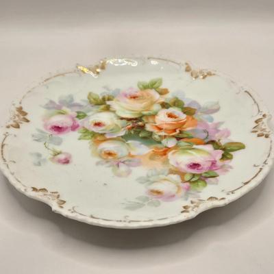 LOT 152L: Austria Hub Hand-painted Plate and More Flowered Plates
