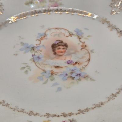 LOT 152L: Austria Hub Hand-painted Plate and More Flowered Plates