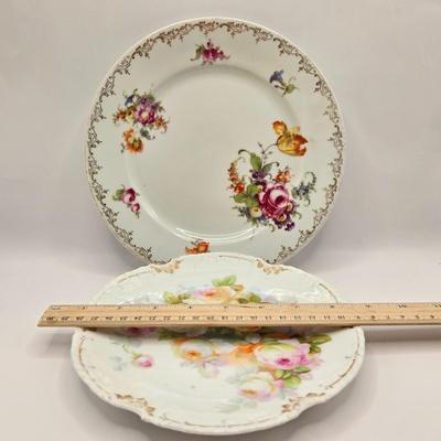 LOT 152L: Austria Hub Hand-painted Plate and More Flowered Plates