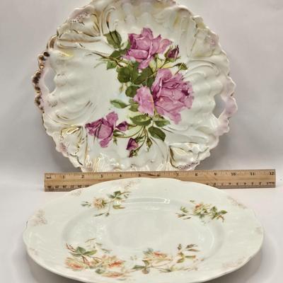 LOT 152L: Austria Hub Hand-painted Plate and More Flowered Plates