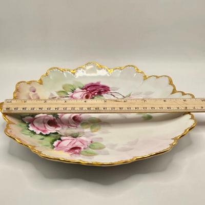 LOT 152L: Austria Hub Hand-painted Plate and More Flowered Plates