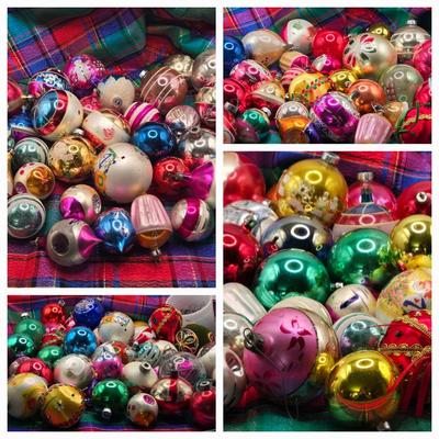 LOT 154L: Vintage Shiny Brite Christmas Ornaments and Others Made in West Germany, Poland, and USA