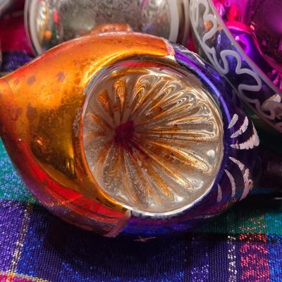 LOT 154L: Vintage Shiny Brite Christmas Ornaments and Others Made in West Germany, Poland, and USA