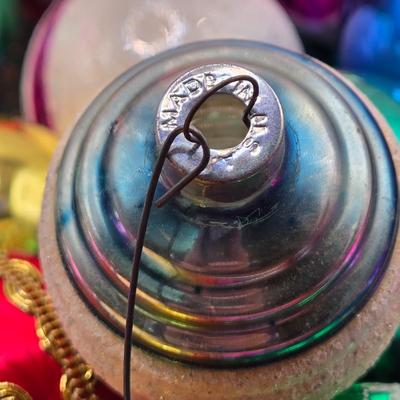 LOT 154L: Vintage Shiny Brite Christmas Ornaments and Others Made in West Germany, Poland, and USA