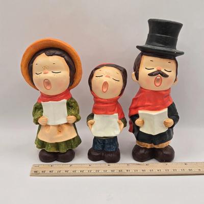 LOT 155L: Here We Come-A-Caroling. Vintage Caroling Figures