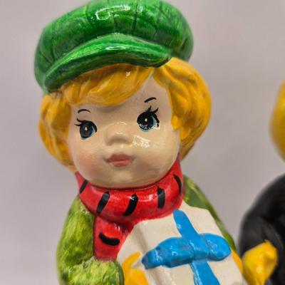 LOT 155L: Here We Come-A-Caroling. Vintage Caroling Figures