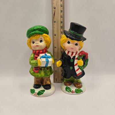 LOT 155L: Here We Come-A-Caroling. Vintage Caroling Figures