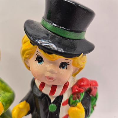 LOT 155L: Here We Come-A-Caroling. Vintage Caroling Figures