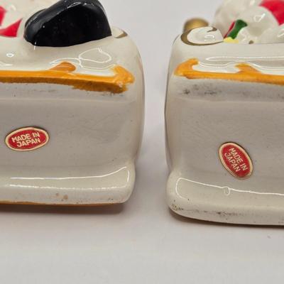 LOT 156L: Atlantic Mold Blonde Elf, Mr.&Mrs. Clause Salt & Pepper Shakers, More Christmas Figurines, and Angel Musical Figure