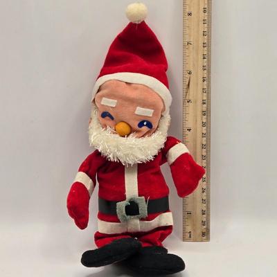 LOT 157L: Dakin Dream Pets Reindeer Pair, Vintage Cheinco Roly Poly Santa Claus, Roly Poly Plastic Santa, 1950s Poseable Elf, Boy That...
