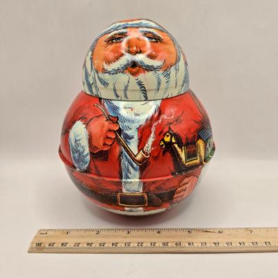 LOT 157L: Dakin Dream Pets Reindeer Pair, Vintage Cheinco Roly Poly Santa Claus, Roly Poly Plastic Santa, 1950s Poseable Elf, Boy That...