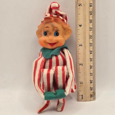 LOT 157L: Dakin Dream Pets Reindeer Pair, Vintage Cheinco Roly Poly Santa Claus, Roly Poly Plastic Santa, 1950s Poseable Elf, Boy That...
