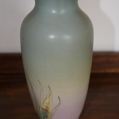 RARE 1920's WELLER HAND PAINTED /IRIS'S 15" VASE SIGNED SARAH REID MCLAUGLIN