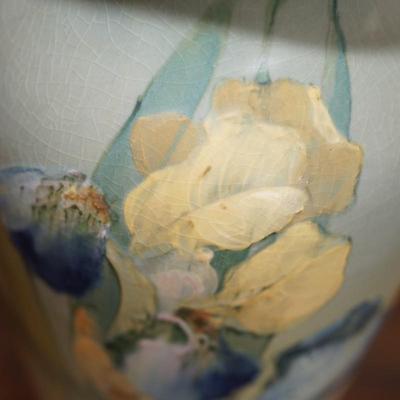 RARE 1920's WELLER HAND PAINTED /IRIS'S 15" VASE SIGNED SARAH REID MCLAUGLIN