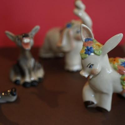 CERAMIC ARTS STUDIO CHARACERS. DONKEYS AND ELEPHANTS.