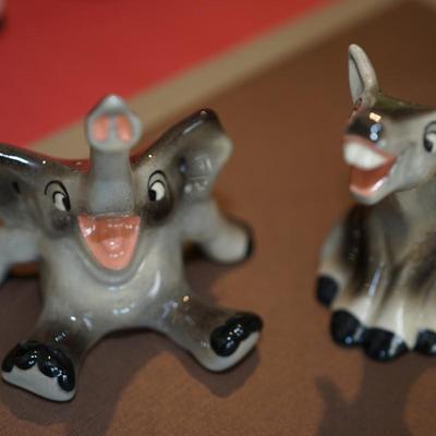 CERAMIC ARTS STUDIO CHARACERS. DONKEYS AND ELEPHANTS.