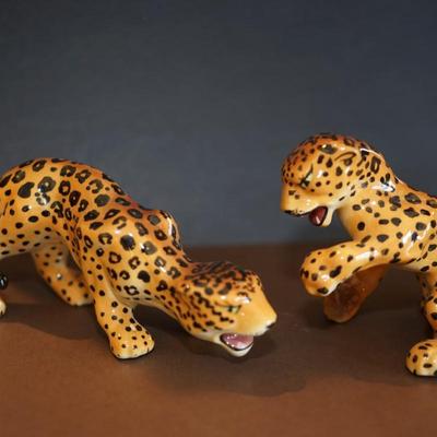 CERAMIC ARTS STUDIO FIGHTING LEOPARDS