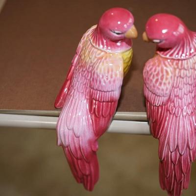 CERAMIC ARTS STUDIO MADISON, WI. POLLY & PETER 6" PARAKEETS