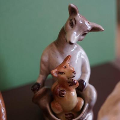 CERAMIC ARTS STUDIO MADISON, WI. STUDIO ANIMAL SALT AND PEPPER PAIRS/MOM W/ BABIES TO INCLUDE COW, KANGAROOM POLAR BEAR , MONKEY