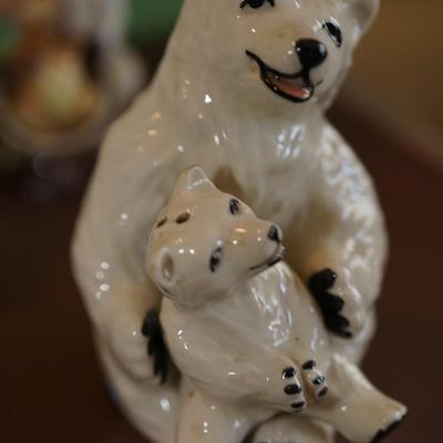 CERAMIC ARTS STUDIO MADISON, WI. STUDIO ANIMAL SALT AND PEPPER PAIRS/MOM W/ BABIES TO INCLUDE COW, KANGAROOM POLAR BEAR , MONKEY