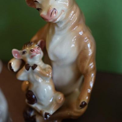 CERAMIC ARTS STUDIO MADISON, WI. STUDIO ANIMAL SALT AND PEPPER PAIRS/MOM W/ BABIES TO INCLUDE COW, KANGAROOM POLAR BEAR , MONKEY