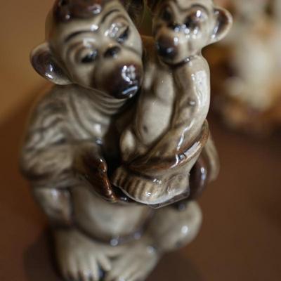 CERAMIC ARTS STUDIO MADISON, WI. STUDIO ANIMAL SALT AND PEPPER PAIRS/MOM W/ BABIES TO INCLUDE COW, KANGAROOM POLAR BEAR , MONKEY