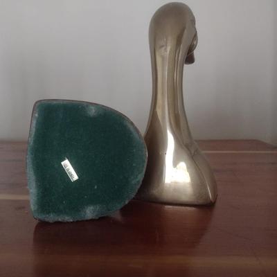 Brass Duck Head Bookends