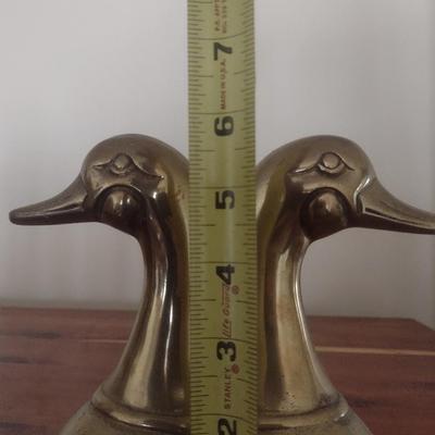 Brass Duck Head Bookends