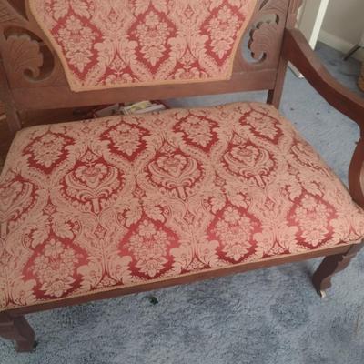 Vintage Eastlake Upholstered Bench