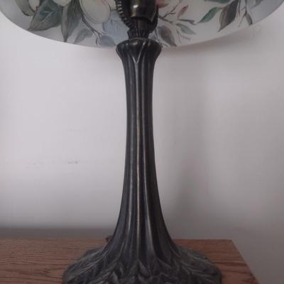 Hand Painted Glass Shade Table Lamp
