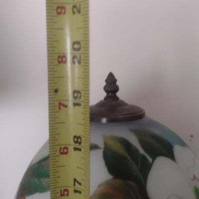 Hand Painted Glass Shade Table Lamp