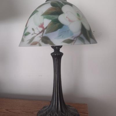 Hand Painted Glass Shade Table Lamp