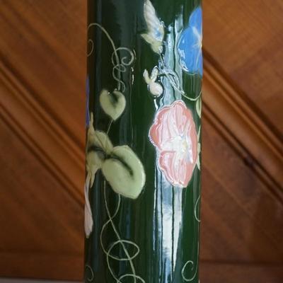 RARE CERAMIC ARTS STUDIO RARE CYLINDER VASE W/RAISED FLORALS BY "ZONA" LIBERACE