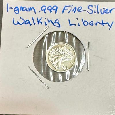 Walking Liberty 1gr. Of .999 Silver
