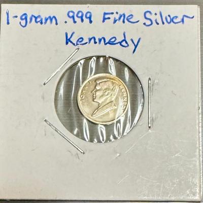 Kennedy 1 gr. Of .999 Silver