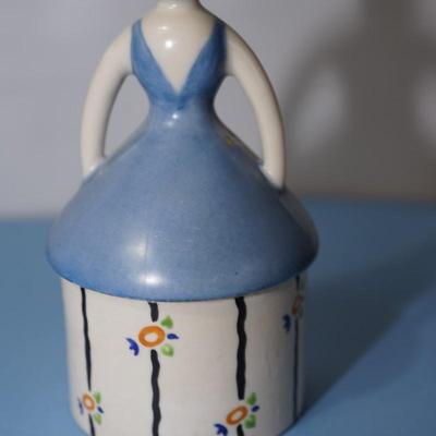 FULPER 1920'S BLUE LADY POWDER JAR