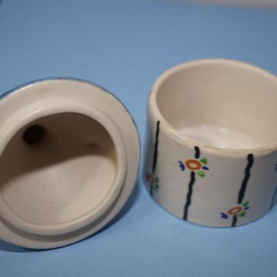 FULPER 1920'S BLUE LADY POWDER JAR