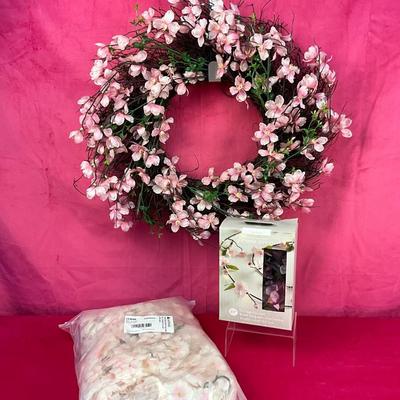 Lot I 918 Cherry Blossom Wreath & Garland Lot