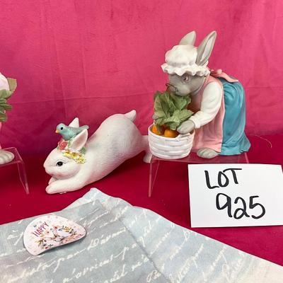 Lot I 925 Dept. 56 Bunnies & New Tea Towels